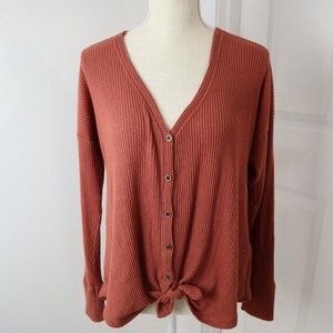 Abercrombie Cozy Tie-Front Button Up